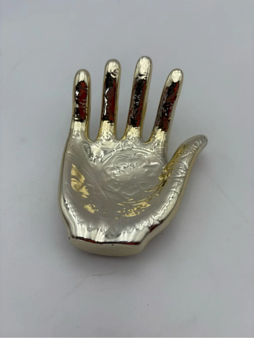 Decorative Ceramic Hand Trinket/Ring Dish - Shiny Gold